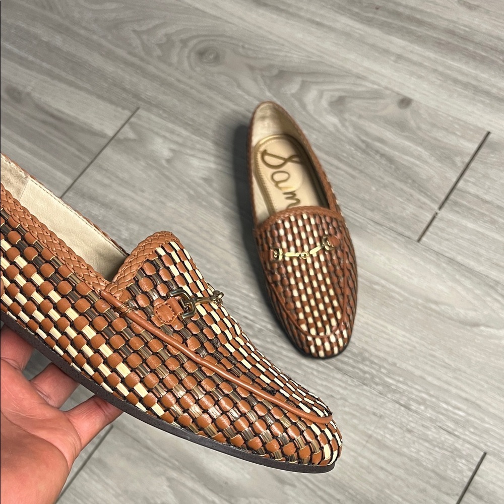 Sam Edelman Brown and Cream Woven Moccasins - Picture 8 of 16